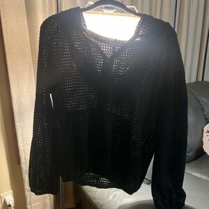 Culture Code-Black Knit Sweater Hoodie